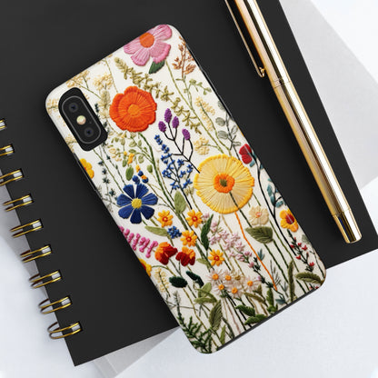 Wildflowers Floral Embroidery iPhone Case