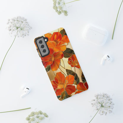 Orange Floral Phone Case Stained Glass Flower Aesthetic