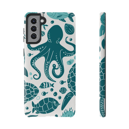 Undersea World Octopus, Turtle, Manta Ray Phone Case