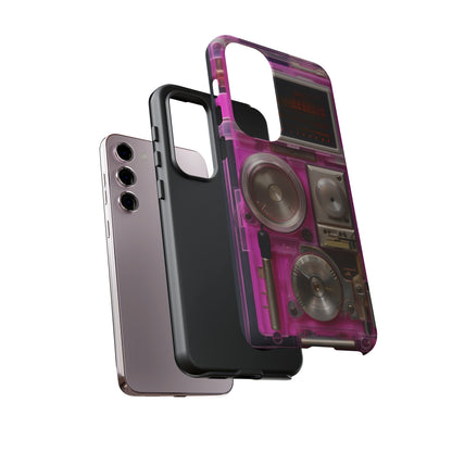 Cyberpunk Techno Gadget Walkman: Retro-Futuristic Premium Tough Phone Case | Iconic Style for iPhone, Samsung Galaxy, and Google Pixel