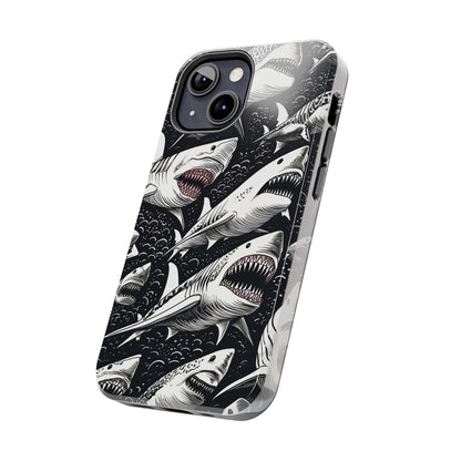 Deep Blue Mystery: Majestic Shark Design | Aquatic Adventure iPhone Case