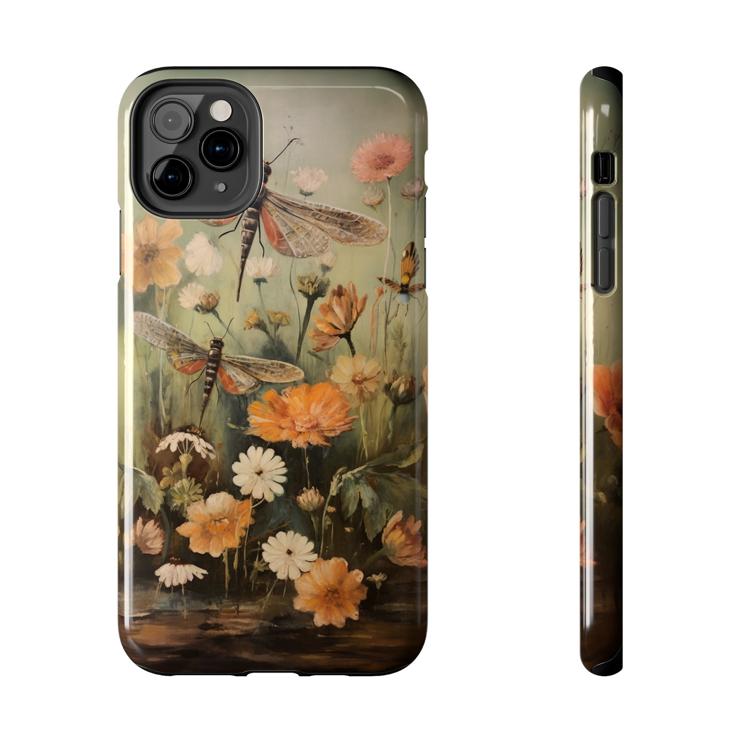 Dragonfly Floral Print iPhone Case | Nature-Inspired Elegance and Device Protection