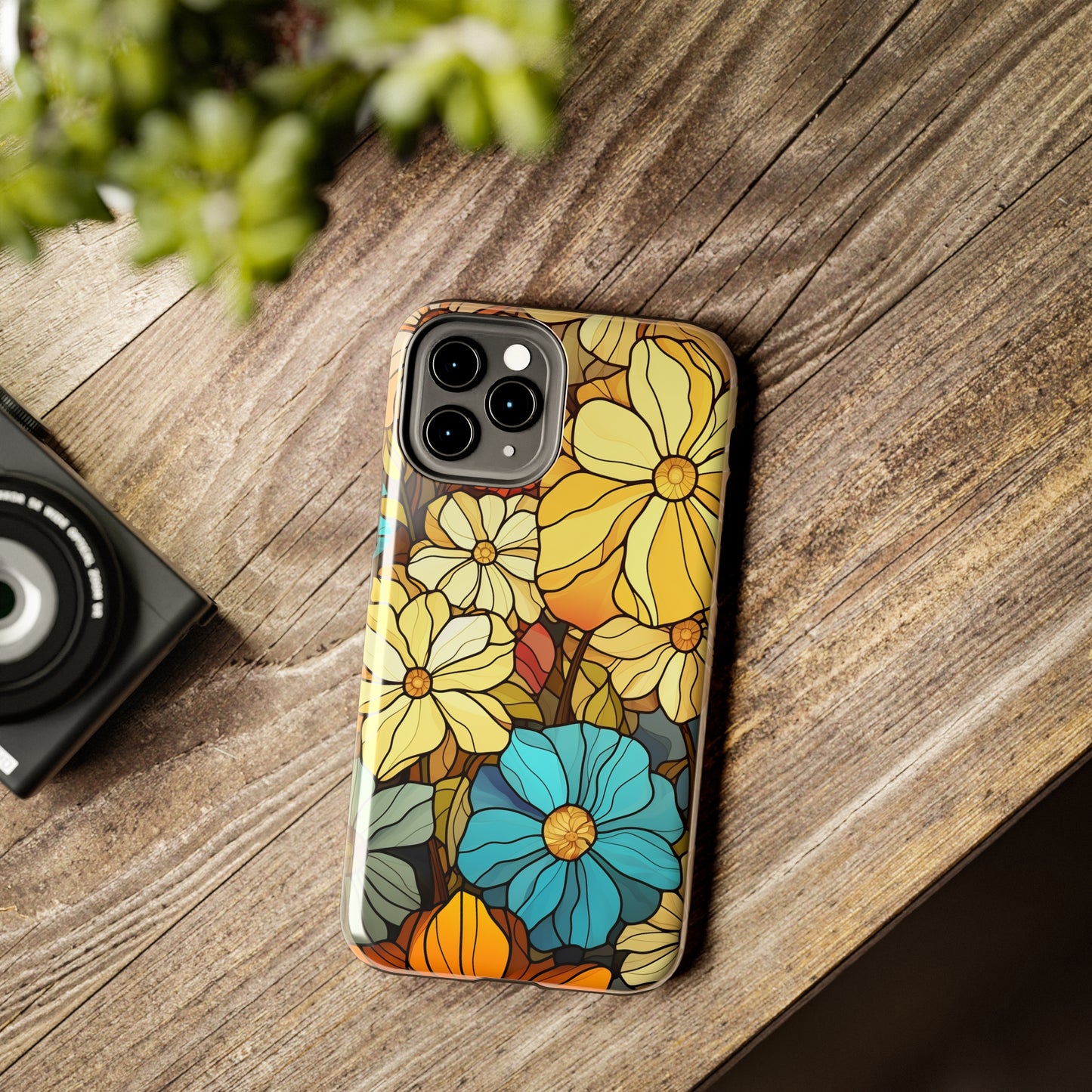 Kaleidoscopic Elegance: Stained Glass Vintage Floral iPhone Case – Timeless Beauty Illuminated