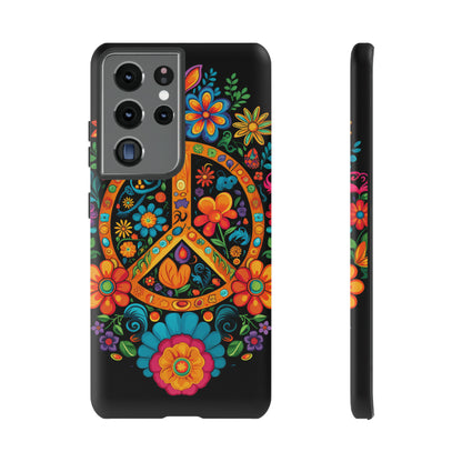 Peace Sign Embroidery Floral Hippie Style Phone Case