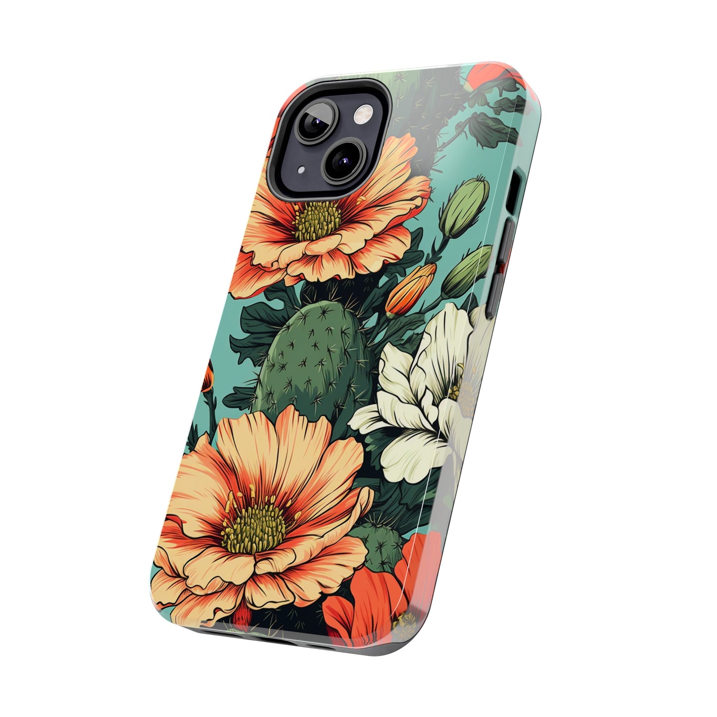 Desert Dream: Retro Vibe Cactus Tough iPhone Case