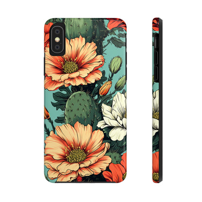 Desert Dream: Retro Vibe Cactus Tough iPhone Case