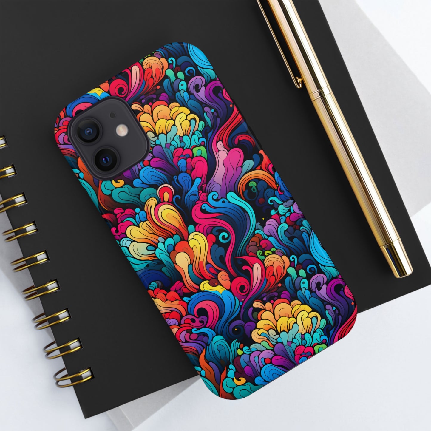 Psychedelic Rainbow Tough iPhone Case | Embrace Vibrant Style and Reliable Protection