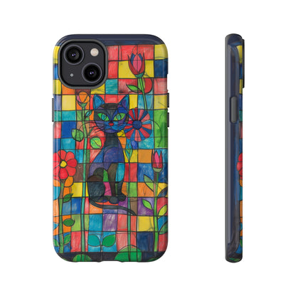 Cat in the Stained Glass Garden Phone Case