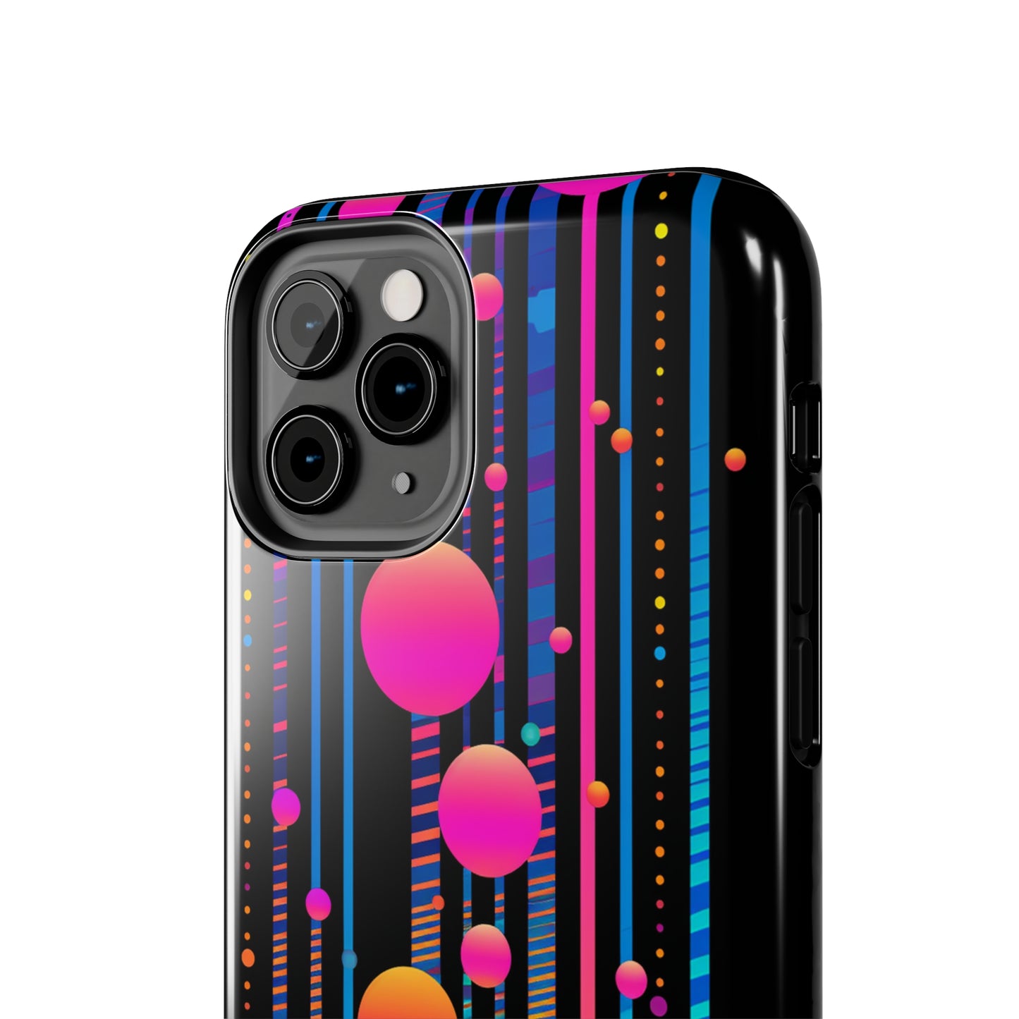 Experience a Blast from the Past: Retro Psychedelic Bubbles Tough Case for Apple iPhone Models