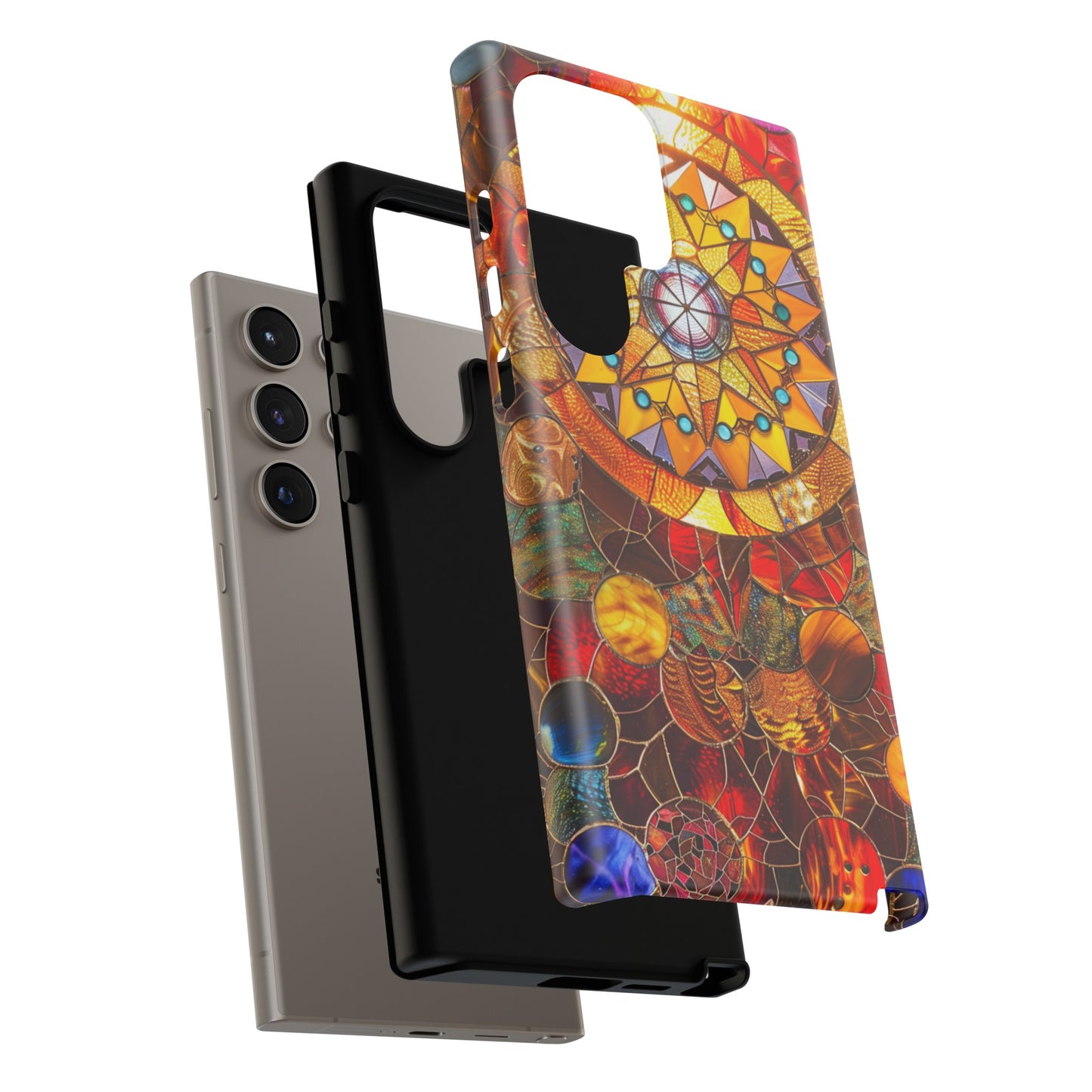 Cosmic Stained Glass Mandala Phone Case