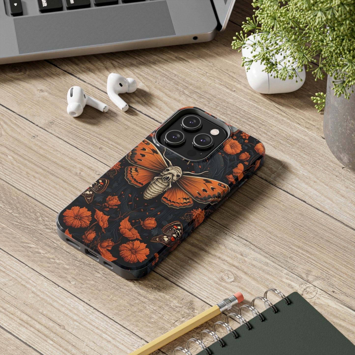 Eerie Elegance: Halloween Goth Moth Apple Phone Case | Dark Enchantment iPhone Case