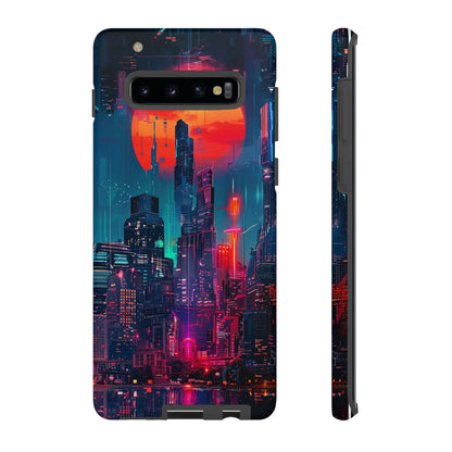 Cyberpunk Full Moon Cityscape Phone Case