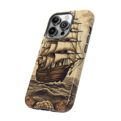 Vintage Tattoo Style Pirate Ship Phone Case