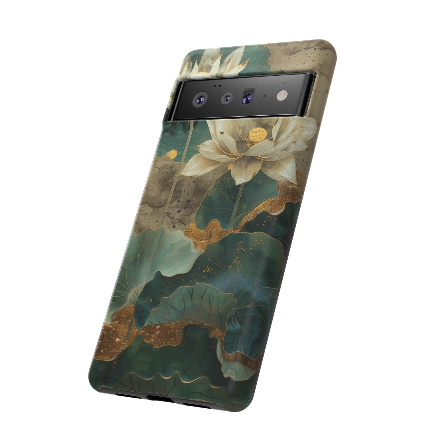 Zen Stained Glass Lotus Floral Design Phone Case