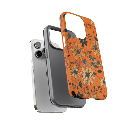 Orange Floral Phone Case Cute Summer Flower Aesthetic