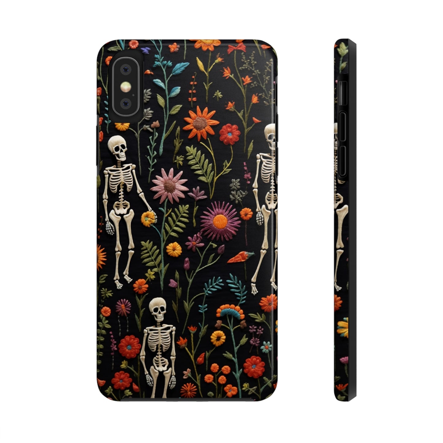 Skeletons in the garden Halloween Embroidery Phone Case