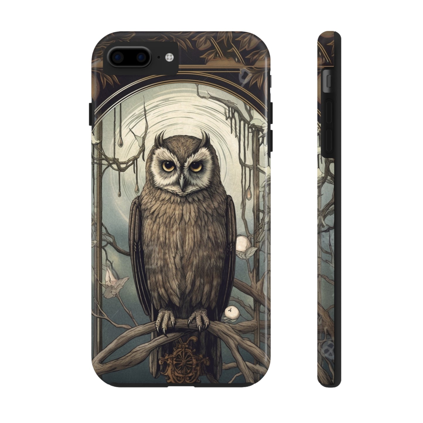 The Hermit Owl Tarot iPhone Tough Case | Embrace the Dark Academia Aesthetic and Retro Gothic Vibes with Captivating Tarot Design