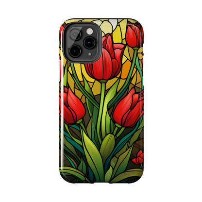 Stained Glass Tulip Floral Aesthetic iPhone Case | Embrace the Beauty of Nature in Full Bloom