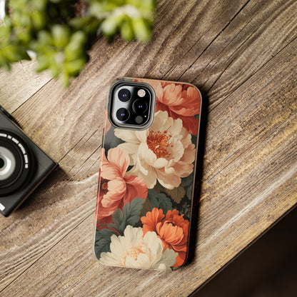 Vintage Floral Aesthetic Phone Tough Case Antique Print for iPhone 14 11 Pro 12 13 XR XS X 7+ 8 Boho Nature Flowers Cottage Core