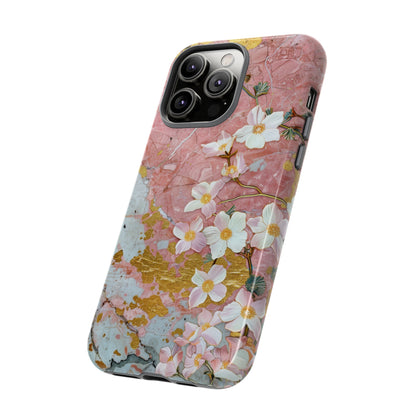 Pink Forget Me Nots Gold Floral Phone Case