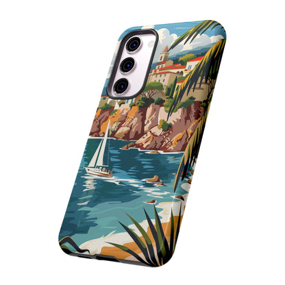 Midcentury French Riviera Sailboat Painting Phone Case