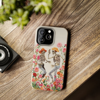 Dancing Halloween Skeletons Embroidery iPhone Case | iPhone X to iPhone 14 Pro Max