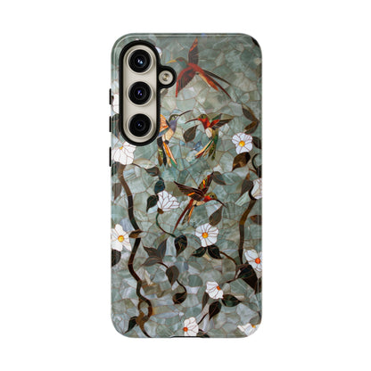 Stained glass hummingbirds phone case for iPhone 15 case