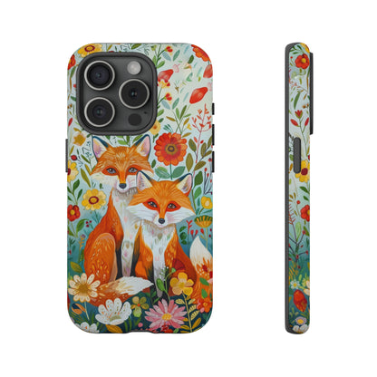 Foxes in the Floral Garden Phone Case