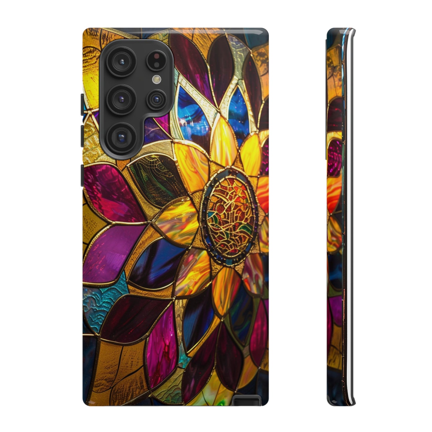 Cosmic Stained Glass Mandala Phone Case