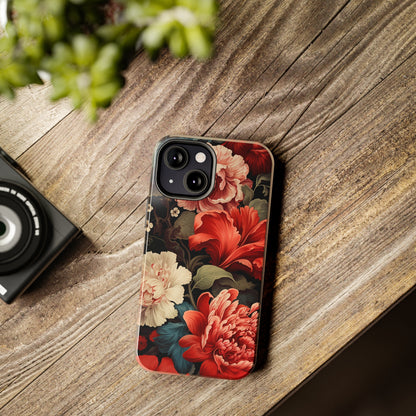 Vintage Floral Aesthetic Phone Tough Case Antique Print for iPhone 14 11 Pro 12 13 XR XS X 7+ 8 Boho Nature Flowers Cottage Core