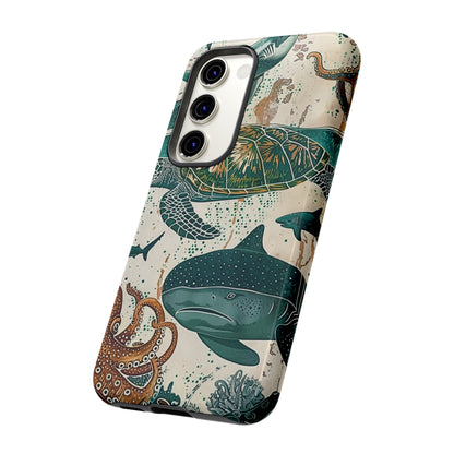 Undersea World Shark, Turtle, Manta Ray Phone Case