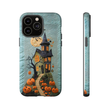 Halloween Haunted House Vintage Embroidery Style Phone Cover