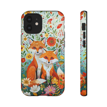 Foxes in the Floral Garden Phone Case