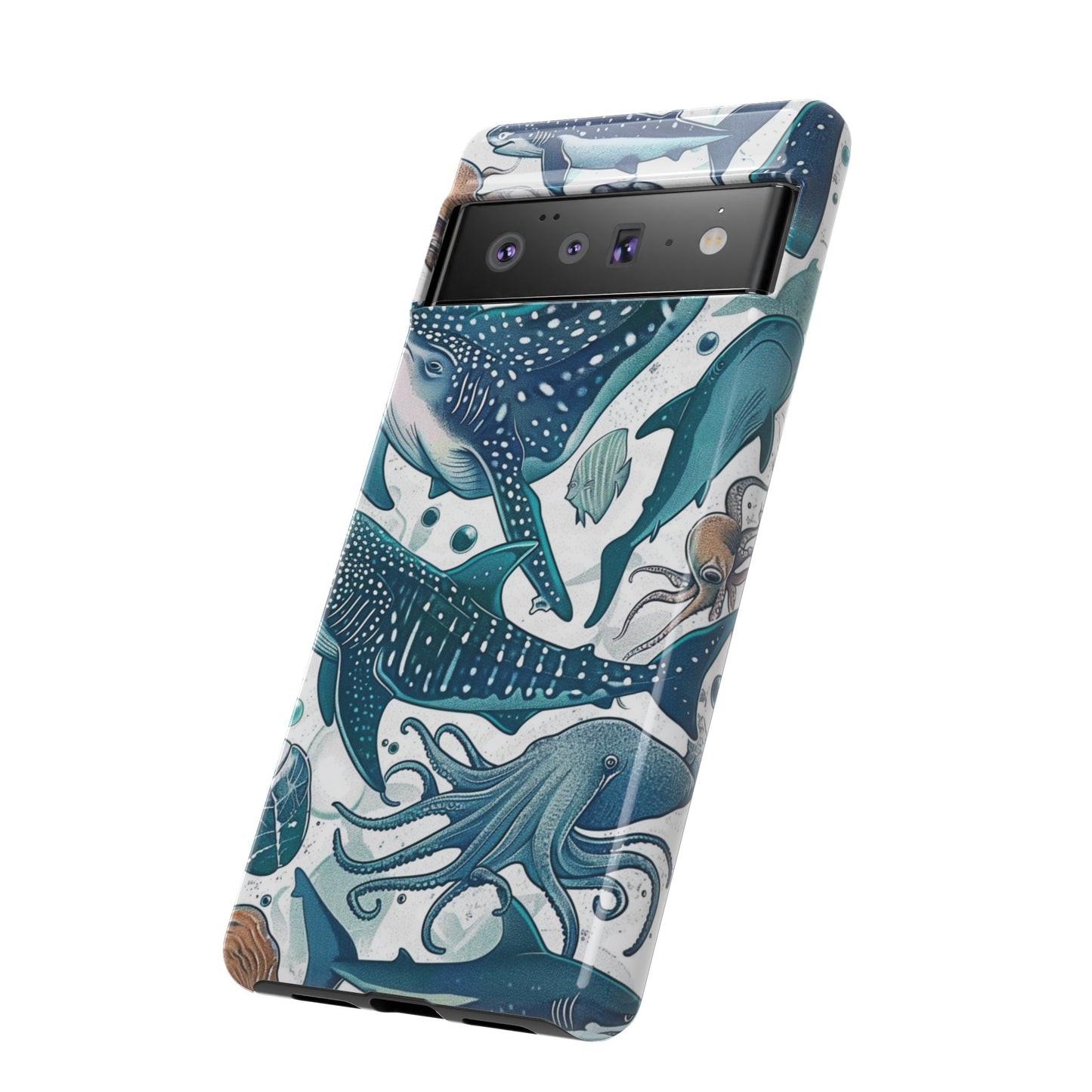 Undersea World Shark, Turtle, Manta Ray Phone Case