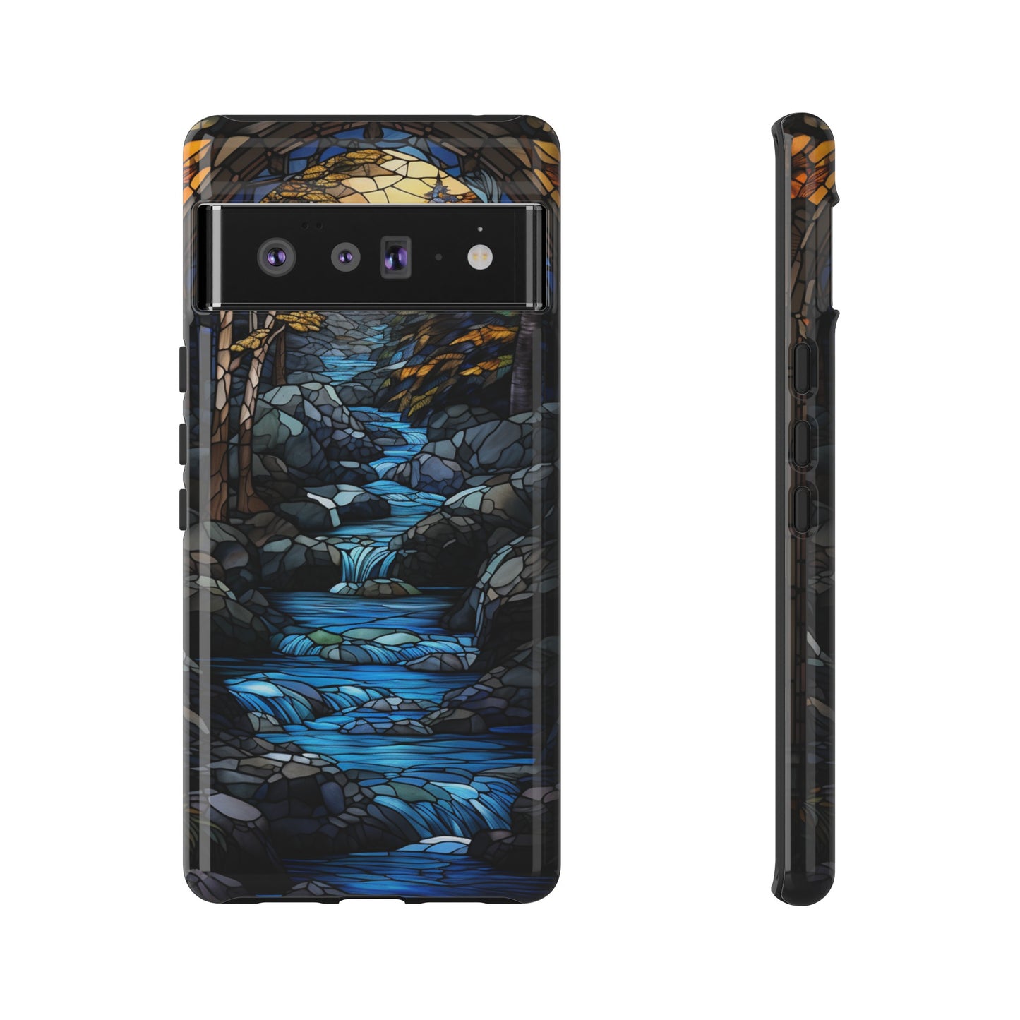 Stained Glass Stone Bridge and River Art Phone Case