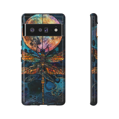 Full Moon Stained Glass Dragonfly Phone Cover