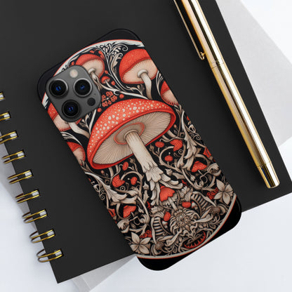 Mystical Mushroom Mandala Tough iPhone Case | Psychedelic Phone Cover