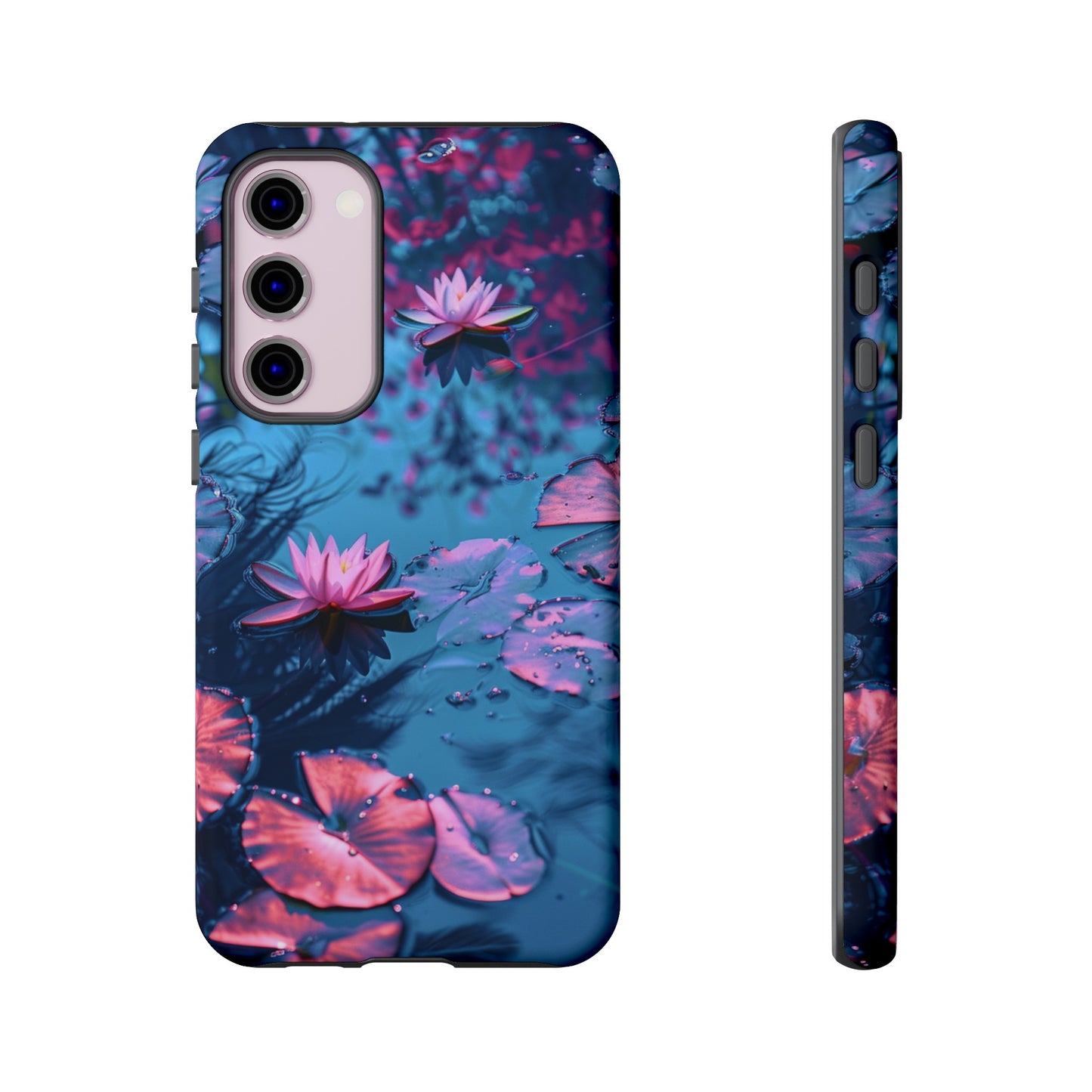 Magenta and Blue Color Zen Lily Pad Phone Case