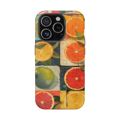 Italian Tile Citrus Fruit Abstract Floral Summer Style MagSafe Phone Case