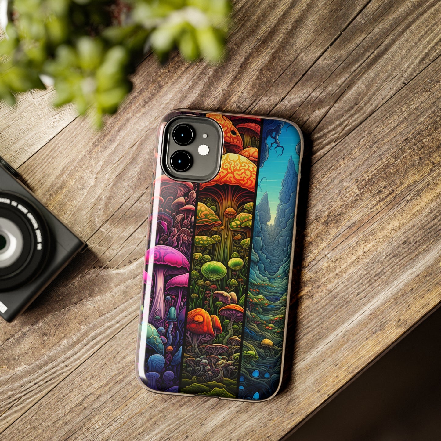 Life is just a fantasy, Mushroom, Flower Stained Glass iPhone Case | Psychedelic Natural Beauty