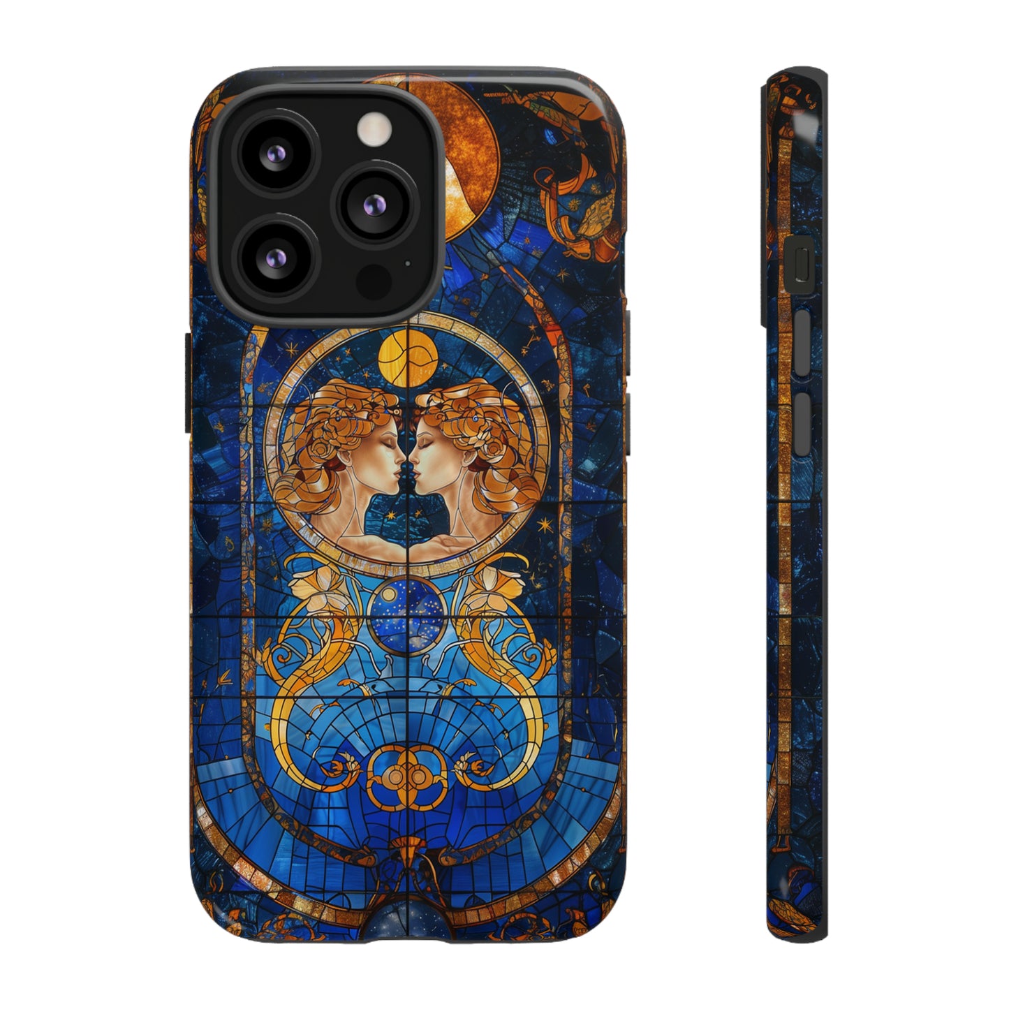 Gemini Astrology Stained Glass Phone Case