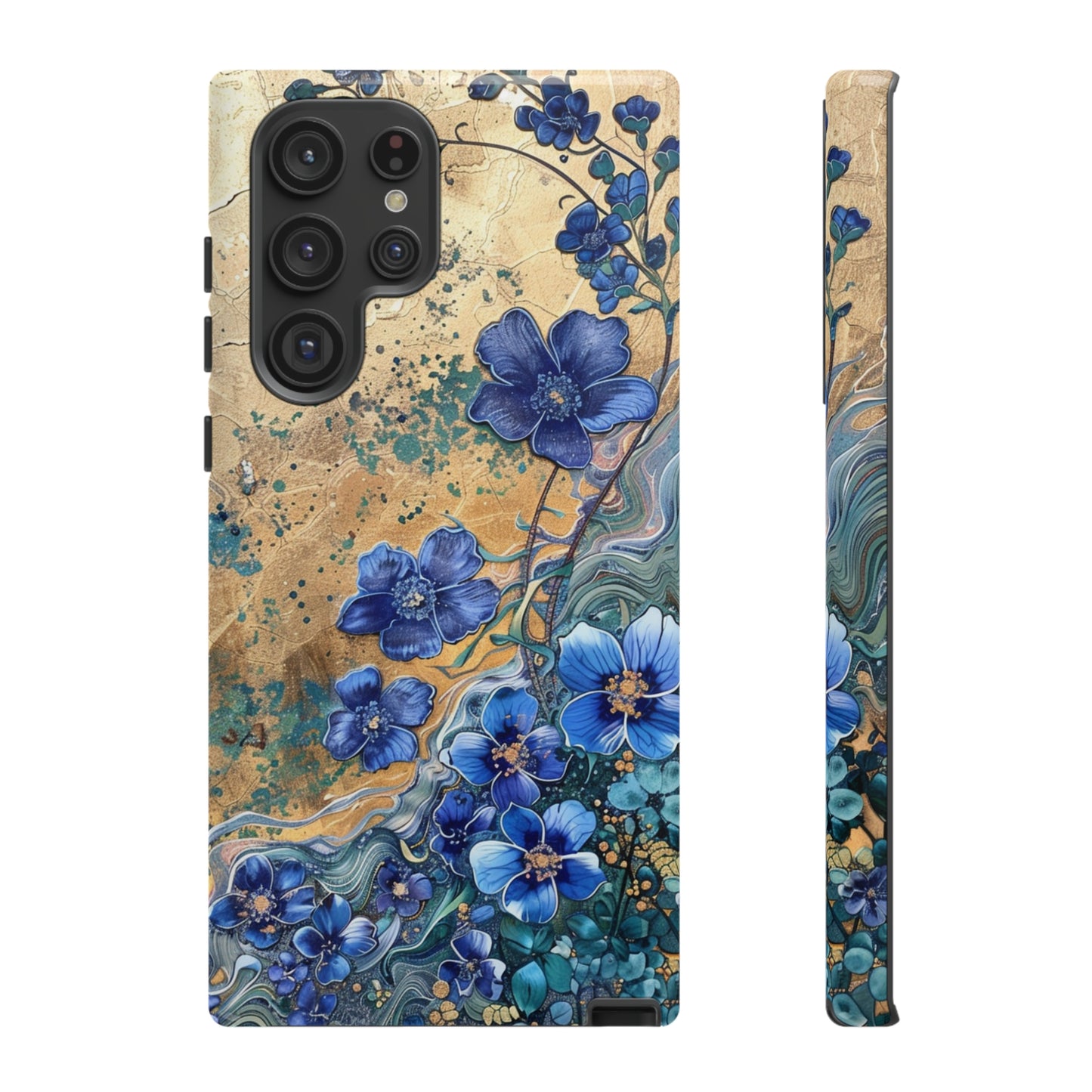 Forget Me Nots Vintage Color Splash Floral Design Phone Case