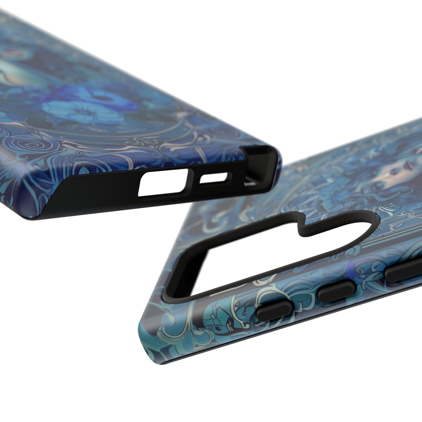 Blue Floral Art Nouveau Style Phone Case