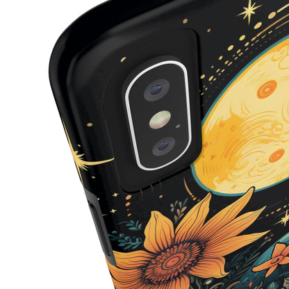 Boho Meets Cottagecore: Floral Sun, Moon & Stars iPhone Case – A Celestial Delight