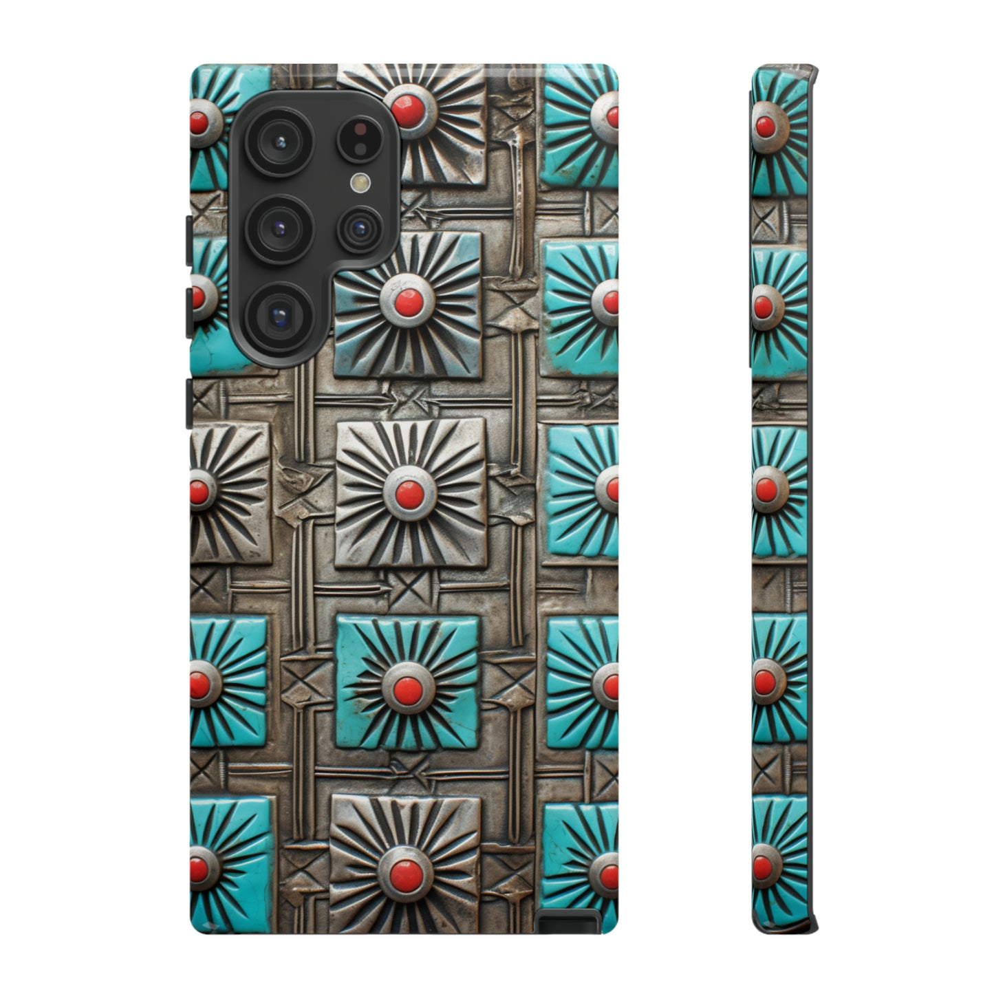 Vintage Navajo Native American Turquoise Concho Phone Case for iPhone 15, 14, 13, 12, 11 Pro Max, 14 Plus, iPhone XS Max, iPhone XR, iPhone 7, 8, 14, 15 Plus, SE