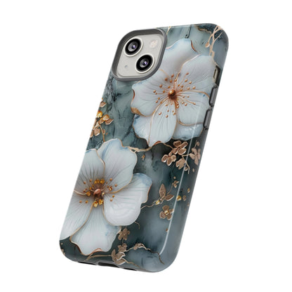 White Flower on Marble Stone  Phone Case