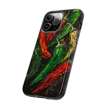 Green and Red Chili Peppers Phone Case