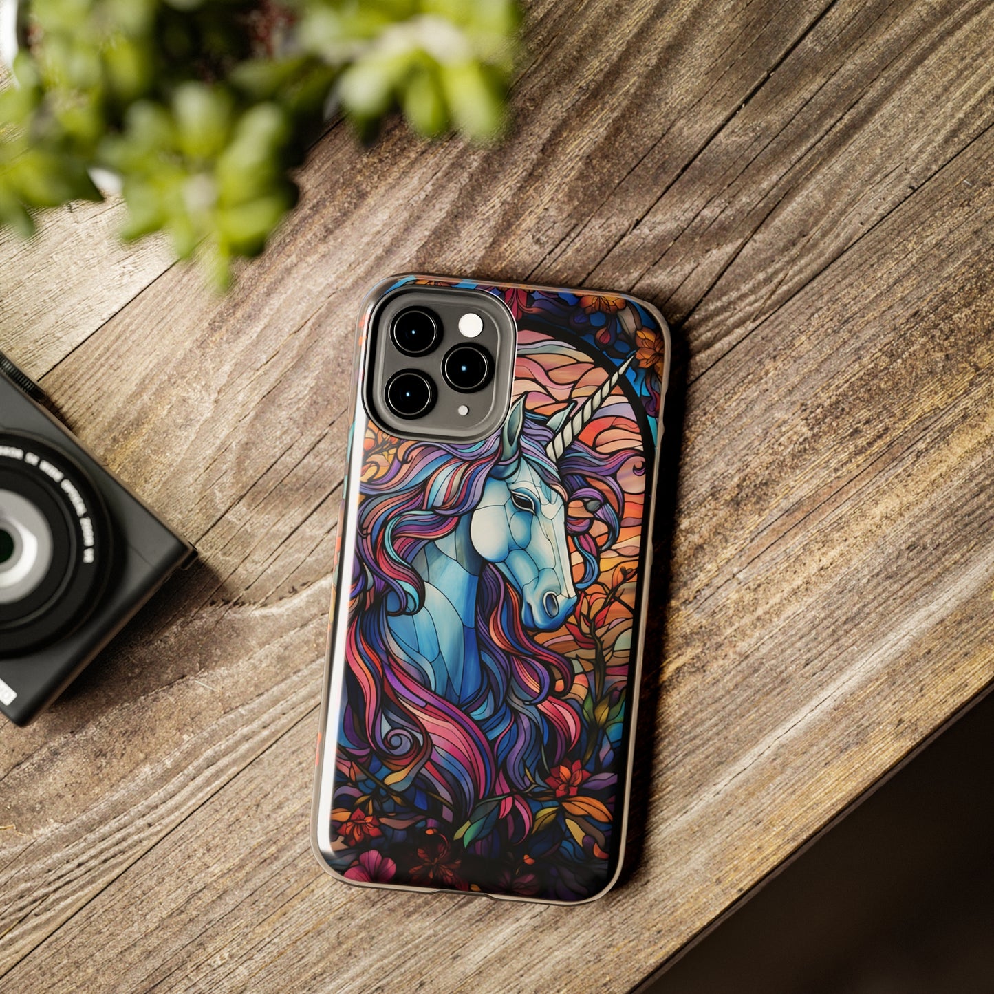 Unicorn Stained Glass iPhone Case | Mythical Beauty and Device Protection