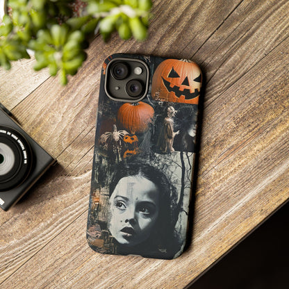 Vintage Halloween Collage Wednesday Goth Style Jackolantern Spooky Phone Cover