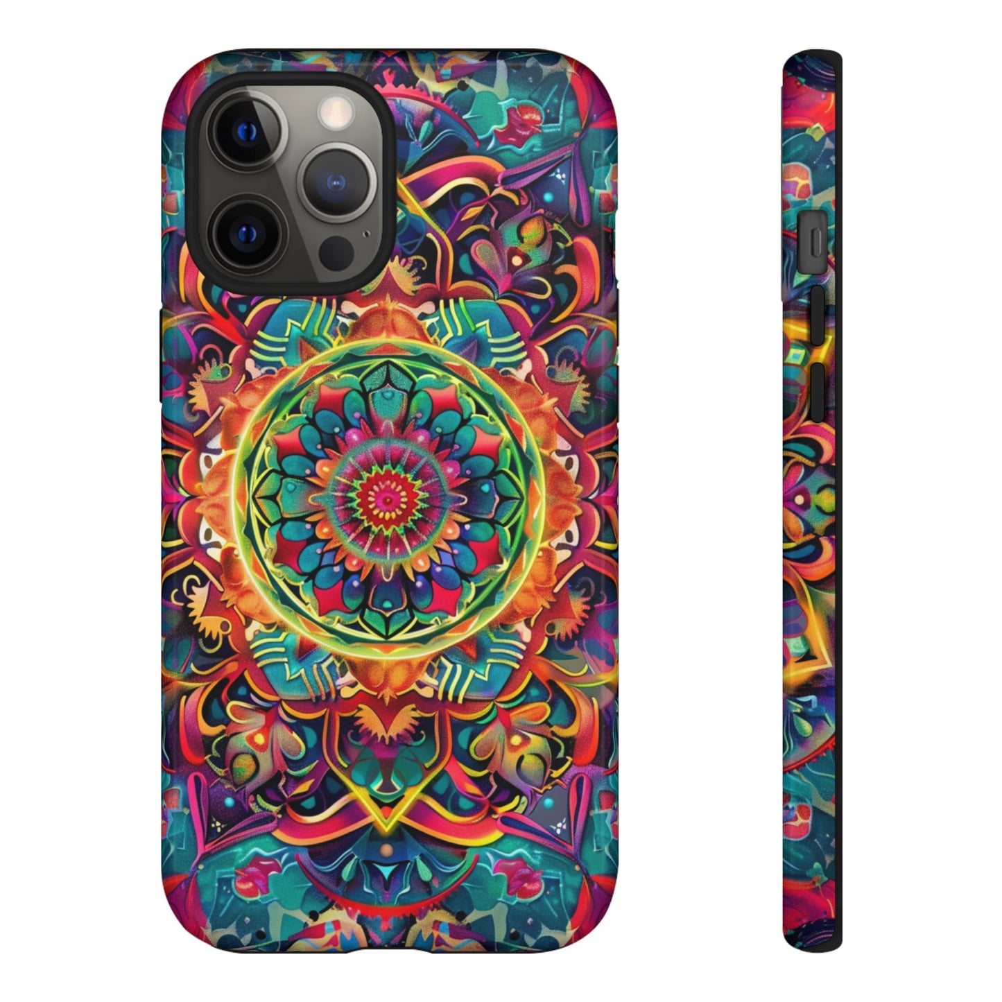 Cosmic Stained Glass Mandala Phone Case